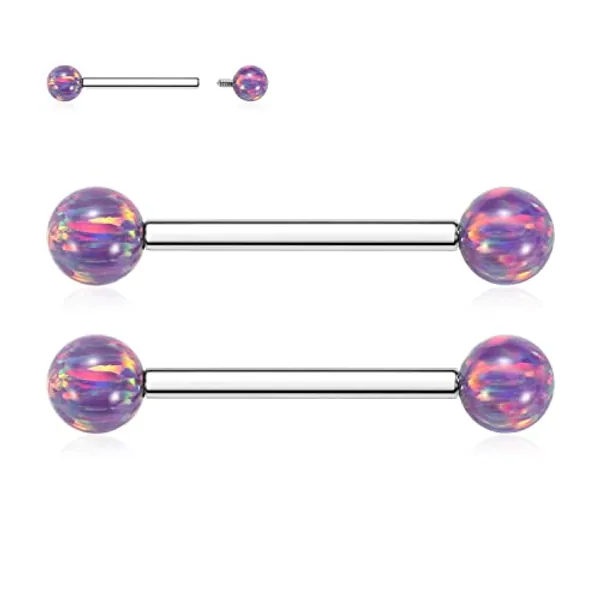 GAGABODY Pair 14G 16G G23 Solid Titanium Shield Nipple Rings Nipple Barbell Internally Threaded Nipple Jewelry Tongue Piercing Bridge Piercing Jewelry 12mm-18mm