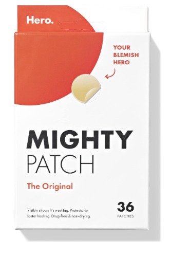 Mighty Patch Original from Hero Cosmetics - Hydrocolloid Acne Pimple Patch for Covering Zits and Blemishes, Spot Stickers for Face and Skin, Vegan-friendly and Not Tested on Animals (36 Count) - 