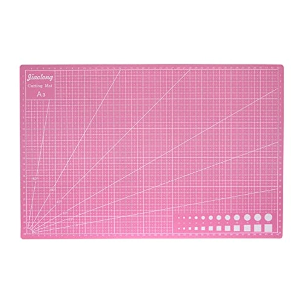 HARFINGTON A3 Self-Healing Cutting Mat 18"x12" Double-Sided Craft Cutting Board for DIY Art Work Sewing Cutting, Pink