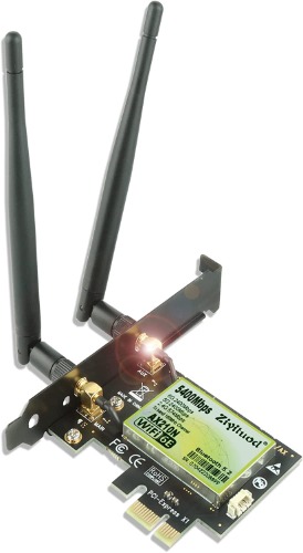ZYT WLAN Karte, Intel WiFi 6E AX210, Bis zu 5400Mbit/s Bluetooth 5.2, 6G/5G/2.4G WLAN PCIe Netzwerkkart für Windows 11/10 - 5400Mbps+BT5.2(Intel AX210)