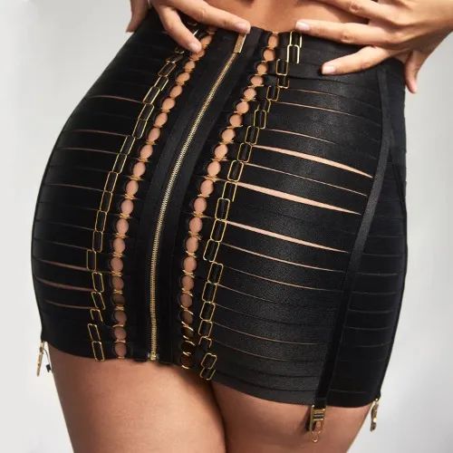 jupe porte jarretelles "New Signature Noir" by Bordelle