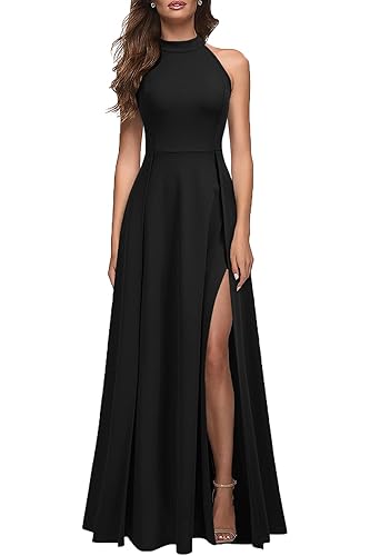 Halter Neck Split Cocktail Dress