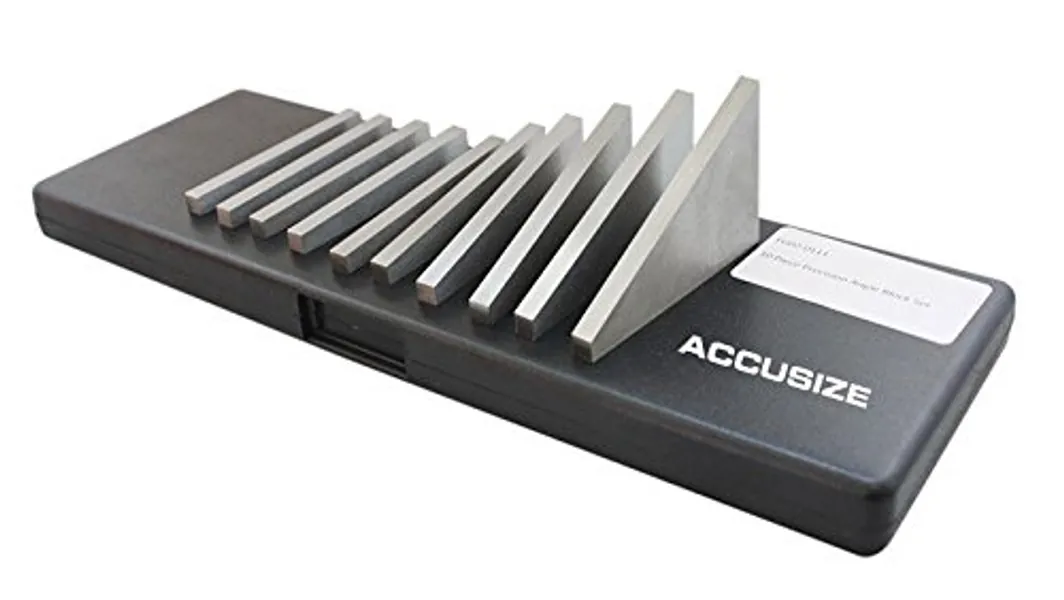 Accusize Industrial Tools 3'' x 1/4'' (Length x Thickness) Precision Angle Blocks, 10 Pcs/Set, 3602-0111