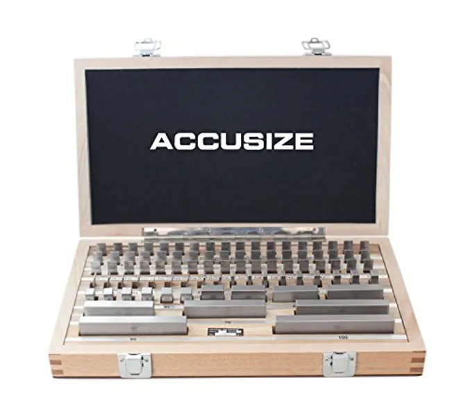 Accusize Industrial Tools 87 Pc Metric Gage Block Set, Grade 2, Din861 Germany Standard with Mfg's Certificate, 0087-2160