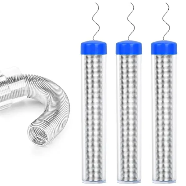 Dokpav 3 Pcs Lead Free Soldering Wire, 0.8 mm Soldering Wire with Flux, Silver Tin Wire, Soldering Wire for Solder, Wire Solder, Soft Solder Soldering, Soldering Material Accessories,12g/pc