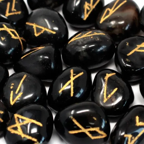 Black Onyx Rune Stones - The Tarot Shop UK