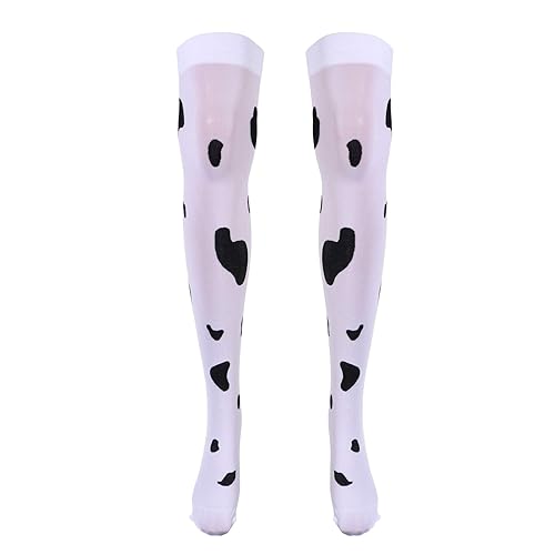 PRETYZOOM Cow Socks for Cow Cattle Pattern Breathable Animal Stockings Knee High Socks Nylon Stockings for Carnival Stage Performance Cosplay Costumes Accessories