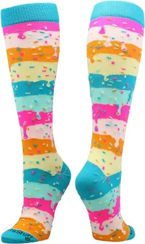 MadSportsStuff Rainbow Sprinkles Socks Over the Calf Length