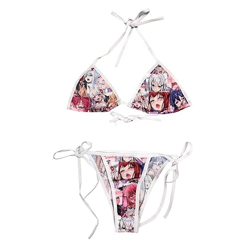 YOMORIO Cute Micro Bikini Lolita Japanese Anime Bra and Panty Set Cosplay Thong Bikini - One Size - Colour