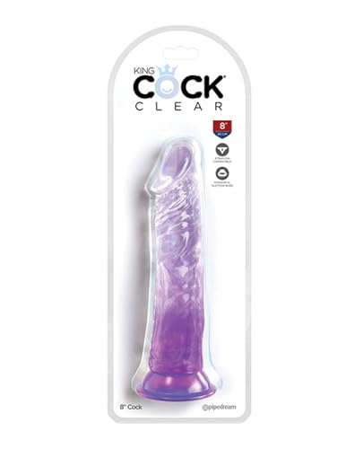 King Cock Clear 8" Cock (Color: Purple) - Purple