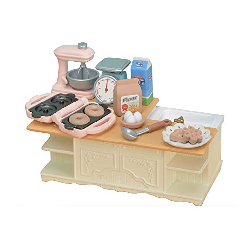 Calico Critters Kitchen Island - Toy Dollhouse Furniture and Accesories Set - Enhance Your Dollhouse with a Functional and Interactive Cooking Center - Kitchen Island