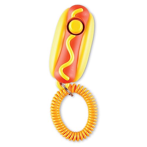 Brightkins Smarty Pooch Hot Dog Training Clicker - Dog Training Clicker, Perfect for Dog Training and Obedience Games - Hot Dog