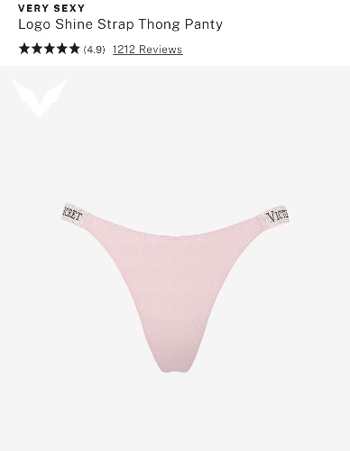 Logo Shine Strap Thong Panty