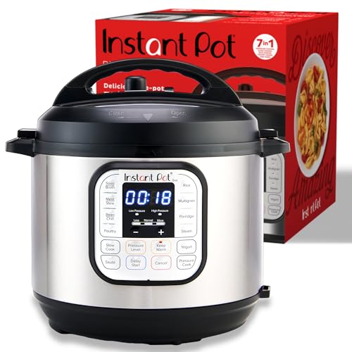 Instant Pot Duo 7-in-1 Electric Pressure Cooker, Slow Cooker, Rice Cooker, Steamer, Sauté, Yogurt Maker, Warmer & Sterilizer, Includes App With Over 800 Recipes, Stainless Steel, 8 Quart - 8 Quarts