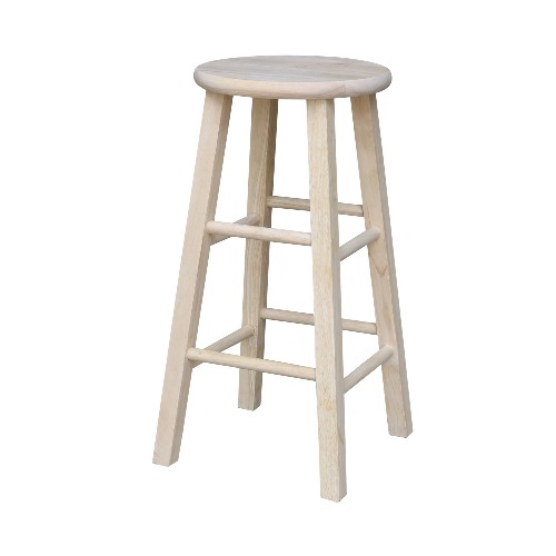 International Concepts 24-Inch Round Top Stool, Unfinished - 24-Inch