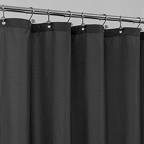 ALYVIA SPRING Waterproof Fabric Shower Curtain with 3 Magnets - Premium Hotel Quality Soft Black Shower Curtain Liner for Bathroom, Light-Weight Cloth & Washable - 72x72, Black - Black - #1_72x72