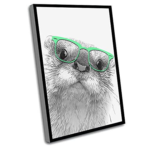 Kids Room Wall Art,Nursery Prints Wall Art,Otter Print Art,Otter Nursery,Otter Wall Art,Print Wall Art,Print Poster,Instant,Print Art Nursery,Zoo Animal,12x16 Inch Framed Wall Art - 12x16 inch - white 8