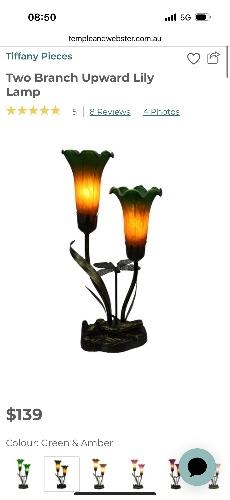 Two Branch Upward Lily Lamp