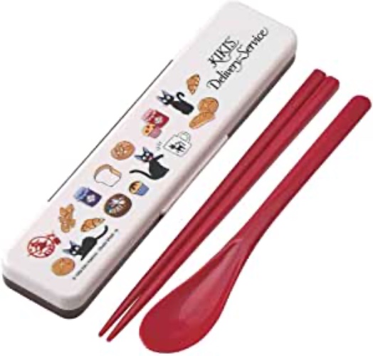 Skater Kiki's Delivery Service Baker's Ghibli Chopsticks and Spoon Set, 7.1 inches (18 cm)