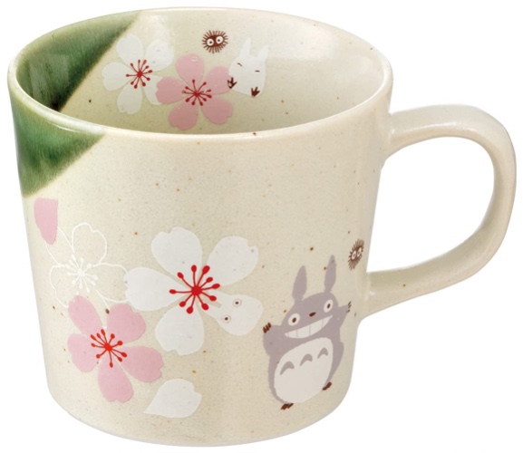 Studio Ghibli via Bluefin My Neighbor Totoro Traditional Japanese Dish Series - Mug [Sakura/Cherry Blossom] - Official Studio Ghibli Merchandise - White