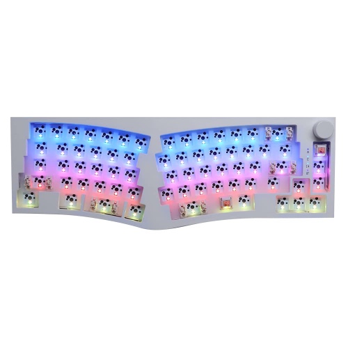 EPOMAKER Feker Alice Layout Gasket 68-Key Hot Swappable Bluetooth/2.4Ghz/ Type-C Wired/Wireless Gaming Keyboard kit, with 8000mAh Battery, NKRO, RGB Backlight for Win/Mac(White Case) - White Case