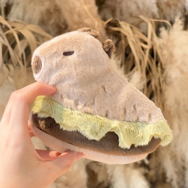 Capybara Burger Coin Purse Funny Capybara Gifts Cute Animal Plush Pouch