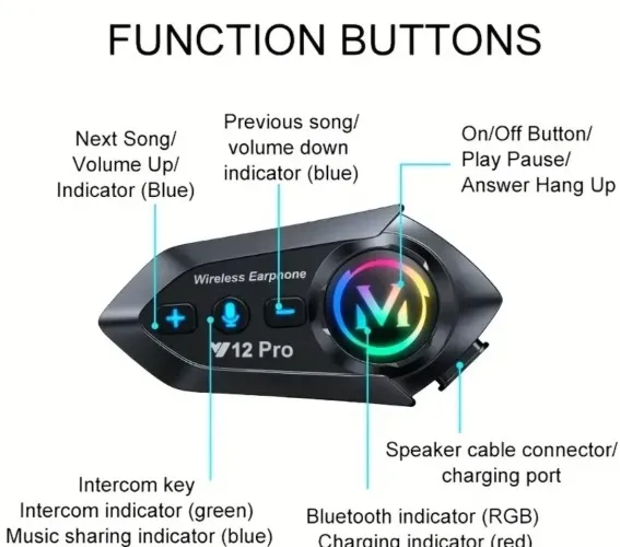  y12 pro intercomunicador    