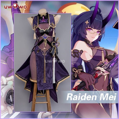 Uwowo Honkai Impact 3: Raiden Mei Herrscher of Thunder's Outfit Aqueous Springtide Cosplay Costume - 【In Stock】M
