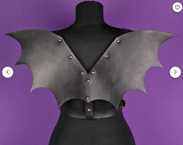 Bat Wings Harness - Leather Chest Harness - Halloween Costume - Waist Harness - Wing Harness - Harness with Wings - Dragon Wings - Gothic