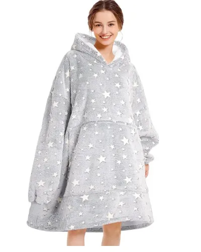 Amazon.com: Narecte Blanket Hoodie Women & Men,Premium Sherpa Fleece Oversized Hoodie Blanket with Giant Pocket for Women,Super Cozy and Big Wearable Blanket Hoodie Sweatshirt Gift Luminous : Home & Kitchen