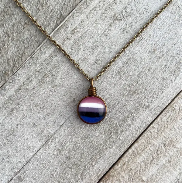 Genderfluid Pride Necklace, Genderfluid Pendant, Genderfluid Pride Flag, LGBTQ Gifts