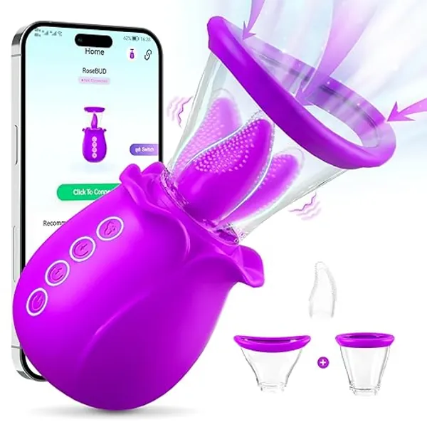 Sauger Sex Spielzeug für Paare, Klitoris Stimulator für Sie Sexspielzeug für Paare Extrem Sex Erotisches Sexspielzeug mit 3Saugstärken 7Leckenmodus, Vibrator App Zungenvibrator Lecken Frauen