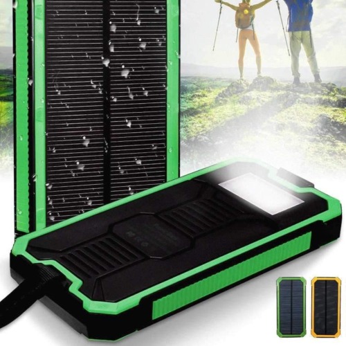 Water-Resistant Portable Power Bank with Illumination - Green