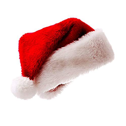 meioro Bonnet de Noël Chapeau Adulte Noël Chapeau Rouge Chapeau de Noël Ornements de Noël Magie Chapeaux de Noël Cosplay Fournitures de Fête Peluche Bonnet - Taille unique - 1pc