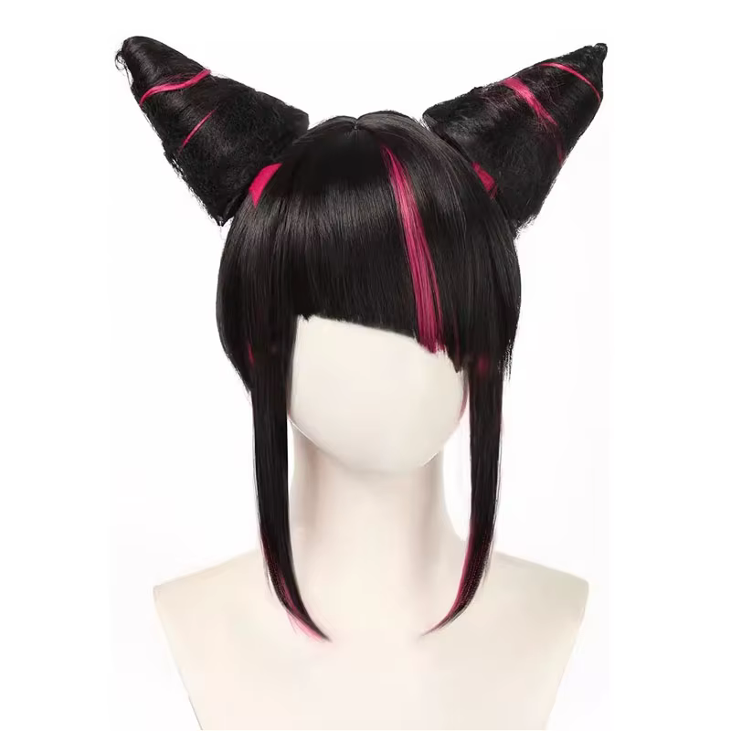 Perruques de cosplay Han Juri Street Fighter pour femmes, cheveux en fibre haute température, perruques d'Halloween, accessoires de déguisement - AliExpress 200000532