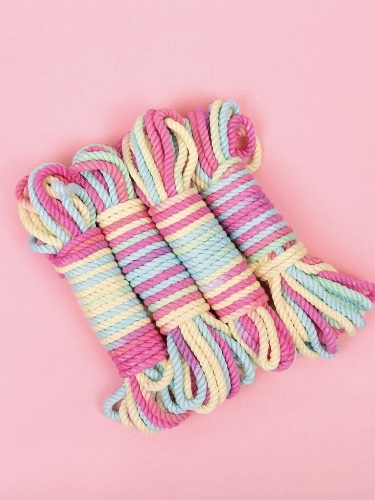 BRIGHT RAINBOW SILK BAMBOO SHIBARI ROPE - 26.2ft/8m | 4 PACK