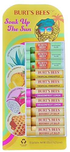 Burt's Bees Soak Up the Sun Lip Balm Variety,10 Count (Pack of 1)