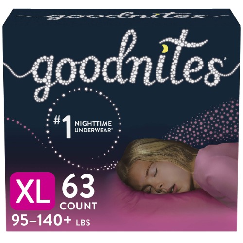 Goodnites Nighttime Bedwetting Underwear, Girls' XL (95-140 lb.), 63ct, FSA/HSA-Eligible - Large (75 Count)