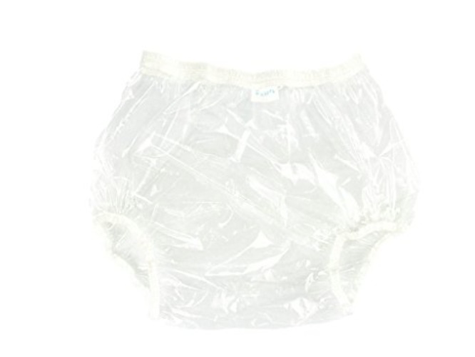 Haian Adult Incontinence Pull-on Plastic Pants 3 Pack (Medium, Glass Clear) - Medium - Glass Clear