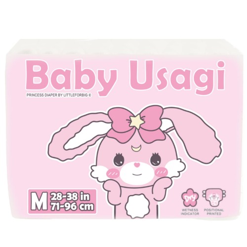 Littleforbig Adult Printed Diaper 10 Pieces - Baby Usagi (L)