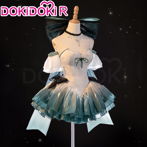 【Size XS-2XL】DokiDoki-R Game Genshin Impact Cosplay Lynette Costume Lily Waltz Doujin Dress | Patterned Version-Without Tail&Ears / L-Order Processing Time Refer to Description Page