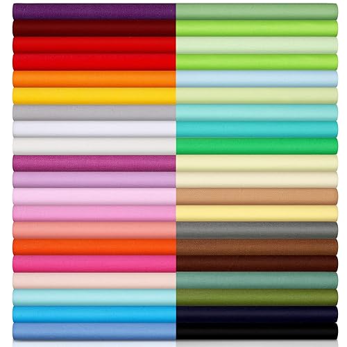 Macarrie 40 Piece Solid Color Fabric Bundles 10 x 10 Inch Multi-Color Fabric Squares Quilting Fabric Patchwork Sewing Craft Precut Fabric Scrap for DIY Sewing Craft (Classic Color) - Classic Color