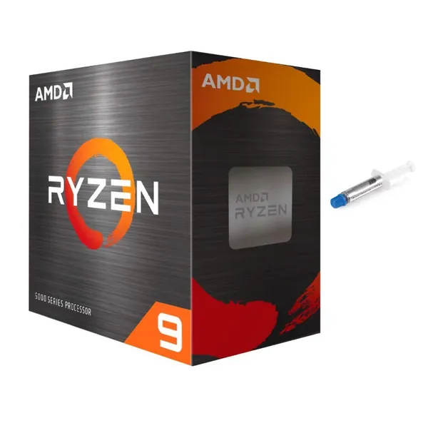 AMD-Ryzen 9 5950X 4th Gen 16-core Desktop Processor Without Cooler, 32-Threads Unlocked, 3.4 GHz Up to 4.9 GHz, Socket AM4, Zen 3 Core Architecture, StoreMI Technology w/Mytrix Thermal Paste