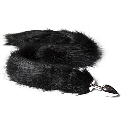 Romi 31.5inches Long Fox Tail Butt Plug Anal Plug Animal Tail Role Play Sex Toys Flirting Tools for Couples Black - 31.5 Inch (Pack of 1)