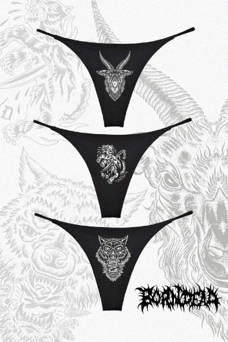 Alternative Goth Inspired Thong Pack | SMALL