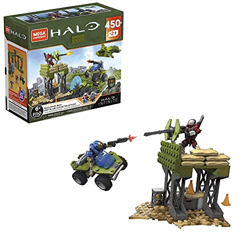 Mega Construx Halo Building Box Halo Infinite Construction Set with Spartan Gungnir Character Figure, Building Toys for Kids