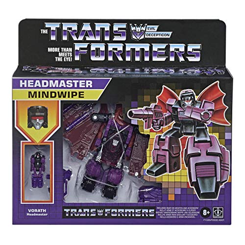 Transformers 2021 Modern Figure in Retro Packaging Decepticon Headmaster Mindwipe with Vorath