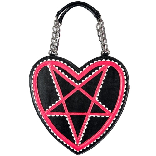 Red Pentagram Heart Shaped Handbag - OS / Red