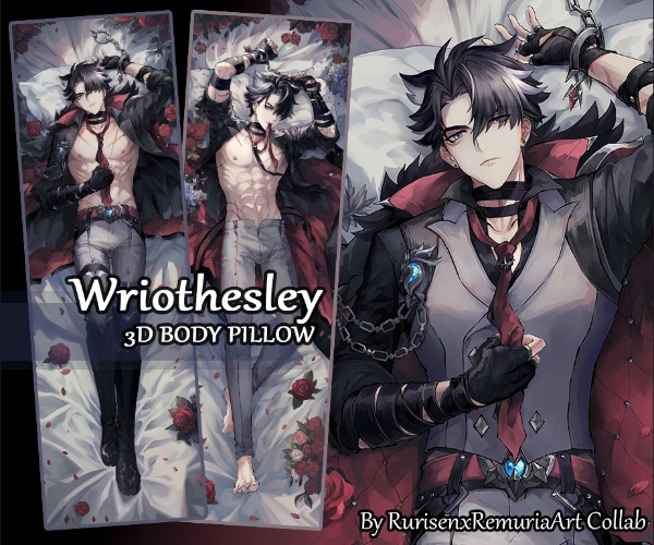 Wriothesley Pillow Skin (3D Chest Available) | 150x50 Centimeters / 2 Way Tricot / SFW Lite
