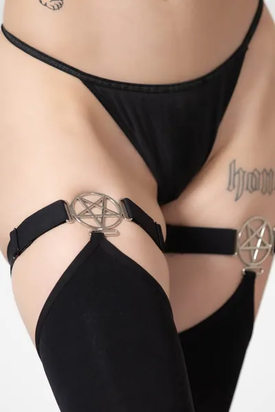 Fiendish Stockings - One Size / Black / 90% Polyamide 10% Elastane